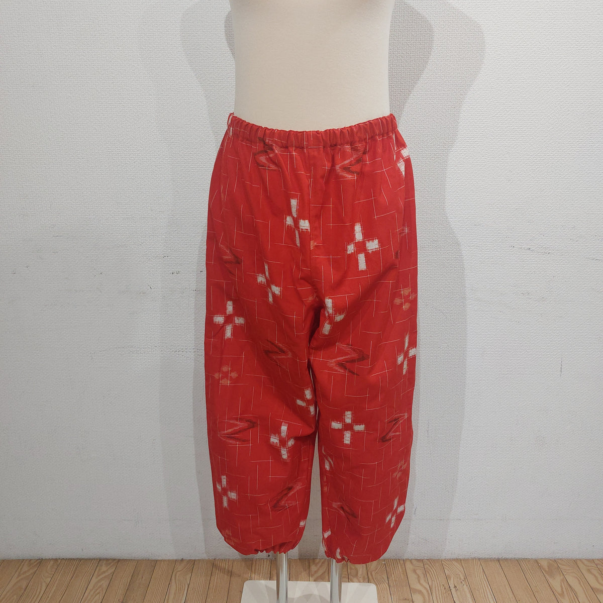 もんぺ　赤絣