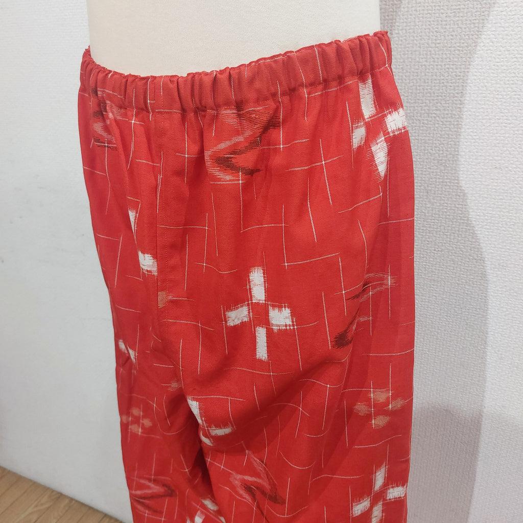 もんぺ　赤絣