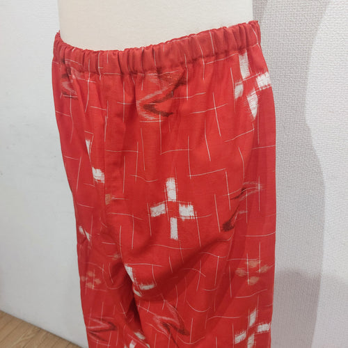 もんぺ　赤絣